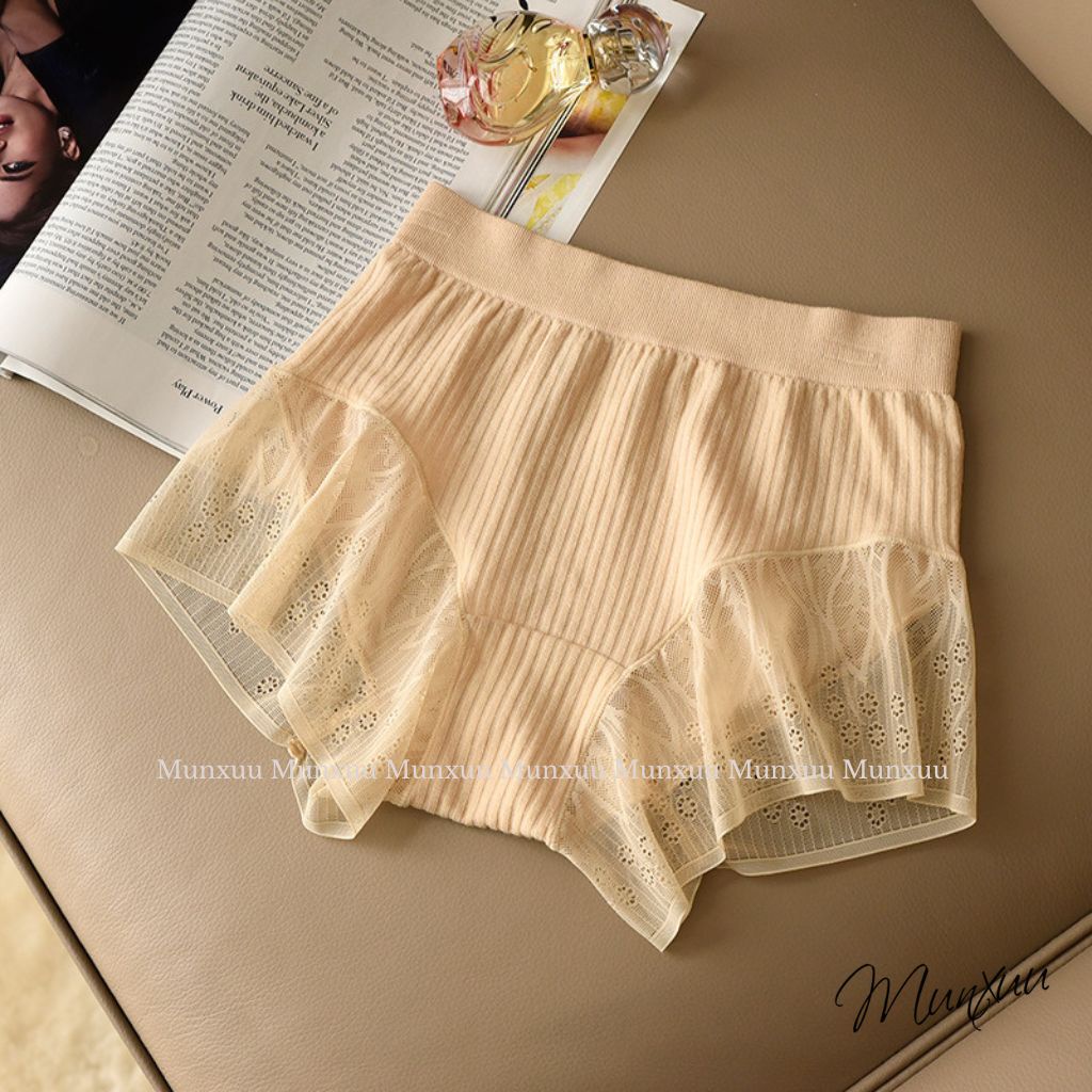 Quần mặc váy bảo hộ vải cotton lạnh cao cấp phối ren mềm co dãn, chống lộ chống hằn vết - MUNXUU QV07