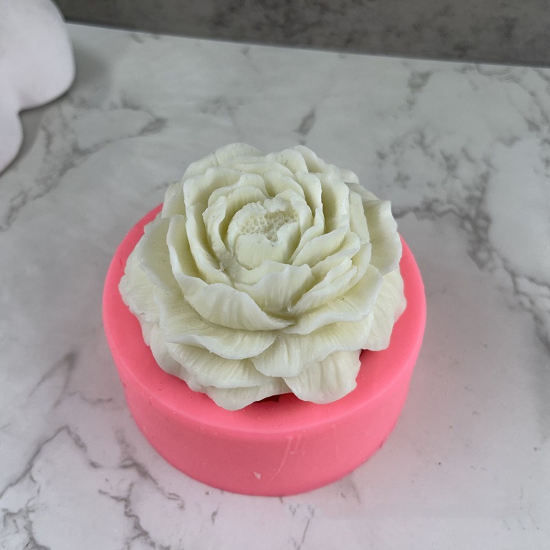Khuôn Silicone Tạo Hình Làm Xà Phòng/Nến Hình Hoa Mẫu Đơn 3D