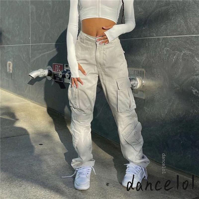 Quần Jean Nữ Cạp Thấp Có Túi dance1o1-y2k 2000s