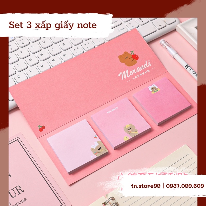 Set 3 xấp giấy note 60 trang