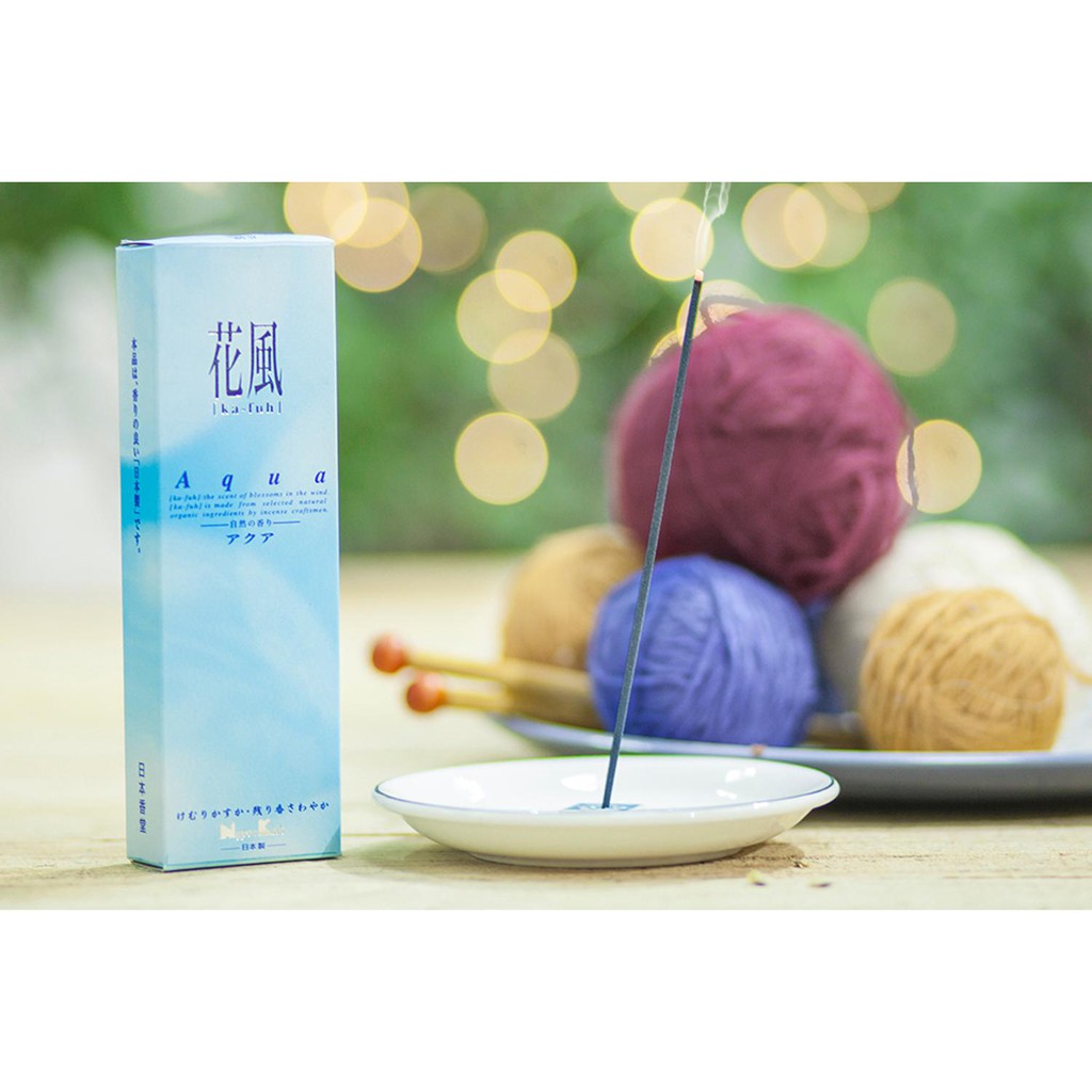 Nhang thơm sạch Nhật Bản Ka-Fuh Aqua hương hoa anh thảo và hoa nhím 120 que, Thanh hương Nippon Kodo