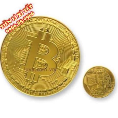 Đồng Xu Bitcoin Mạ Vàng 24k có hộp đựng