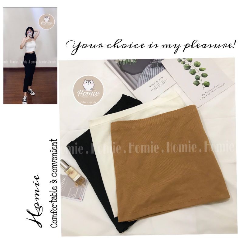 Áo quây ngực cao cấp Homie, áo croptop nữ thun trơn dáng ôm, màu trơn không dây - A8637 | BigBuy360 - bigbuy360.vn