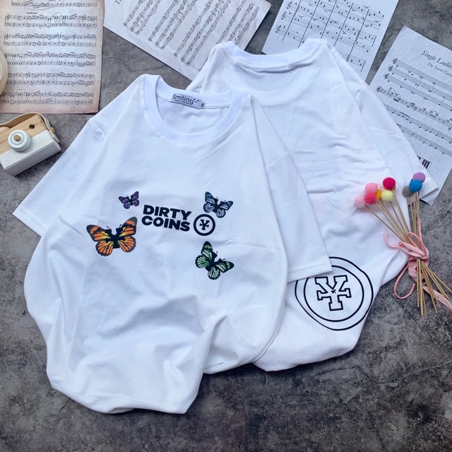 Áo thun Unisex Smiling - kiểu in DIRTY COINS