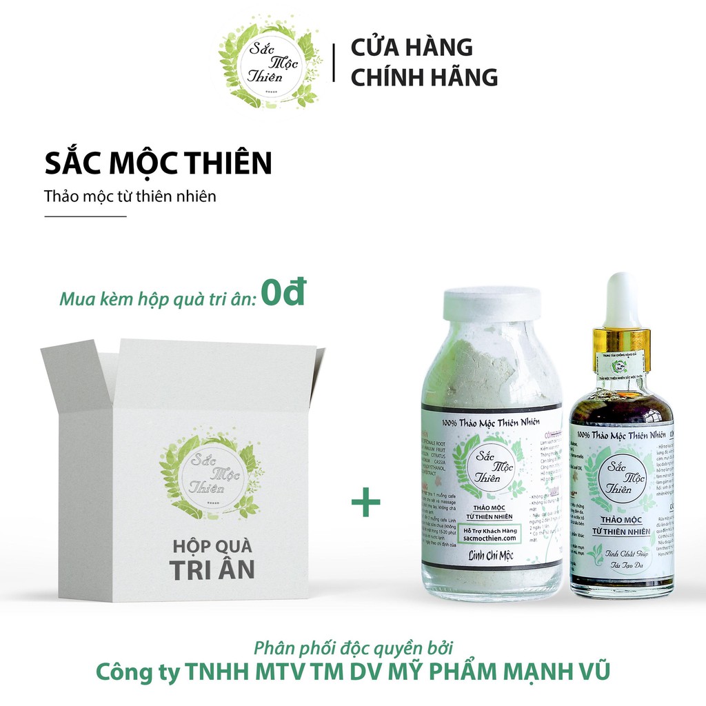 Combo Cải Thiện Mụn Mua Kèm Hộp Quà Tri Ân Sắc Mộc Thiên 30ml + 100gr