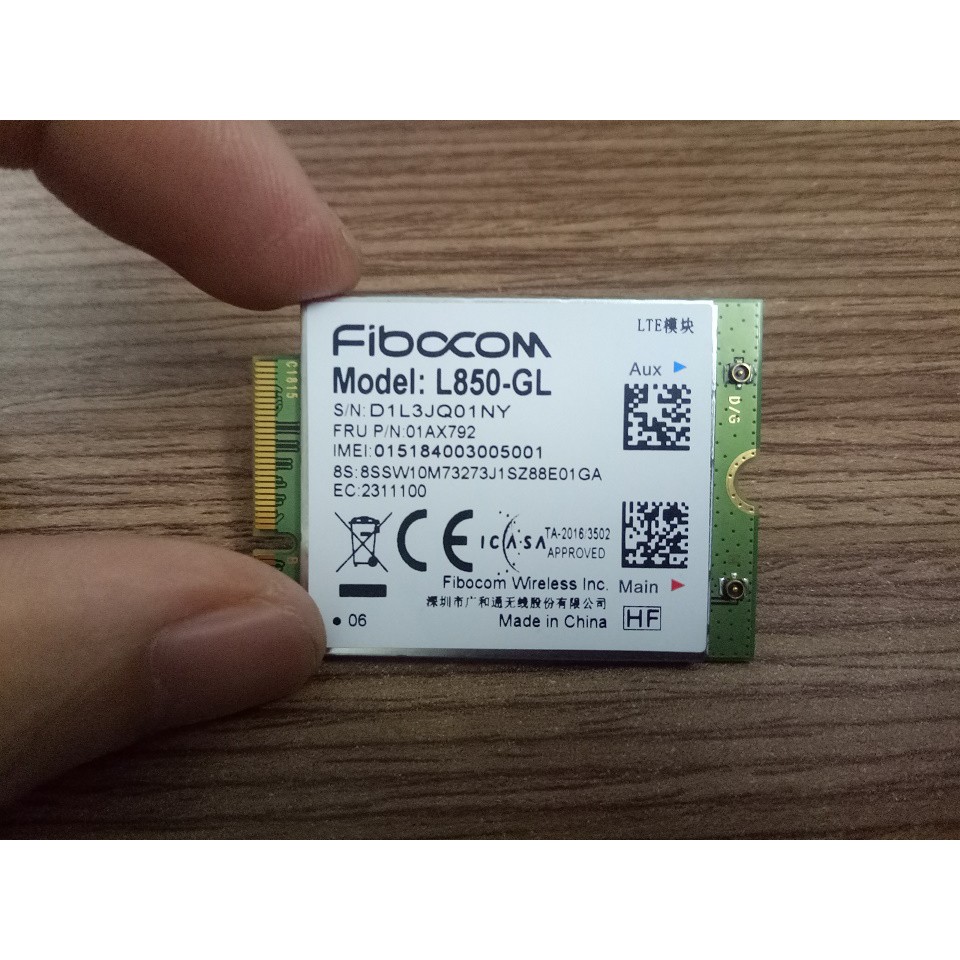 Card wwan 4G Fobicom L850-GL,dùng cho laptop lenovo thinkpad P52,P52s,L480,L580,X280,T480,T480s,T580