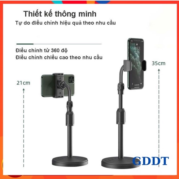 Giá đỡ điện thoại, Kệ cài điện thoại livestream xem video ổn định xoay 360 độ dùng để quay phim ghi hình đa năng