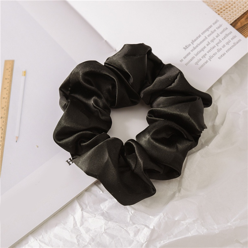 Dây Buộc Tóc Vải Satin Co Giãn Màu Trơn Dành Cho Nữ