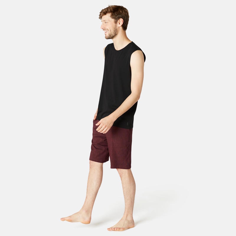 Áo thun thể thao không tay ôm vừa tập gym &amp; pilates Decathlon Nyamba cho nam - đen size 3XL