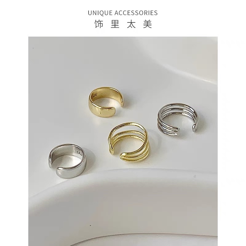 set 2 chiếc bông tai kẹp vành không cần bấm lỗ