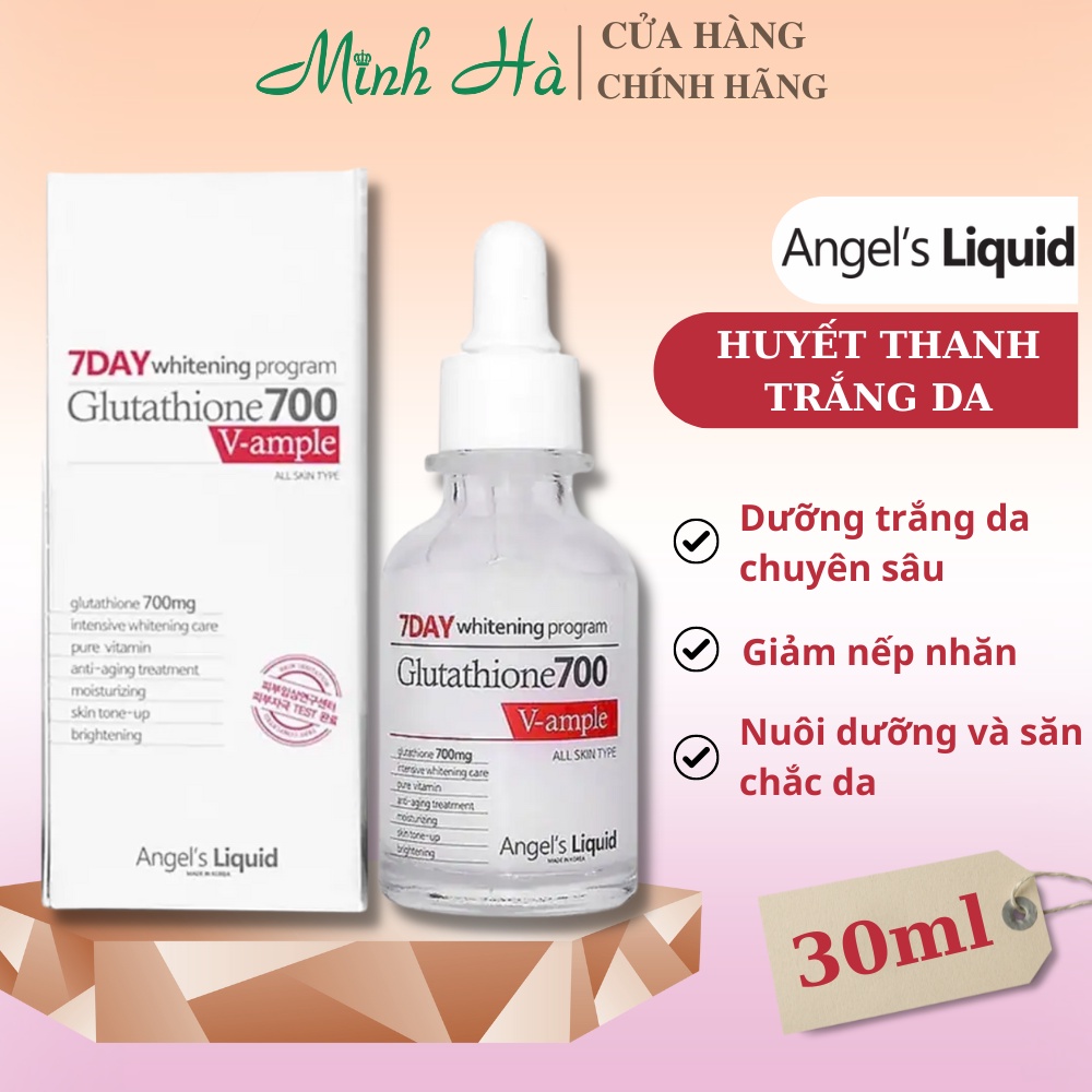 Huyết thanh trắng da Angel's Liquid 7Day Whitening Program Glutathione 700 V-Ample 30ml