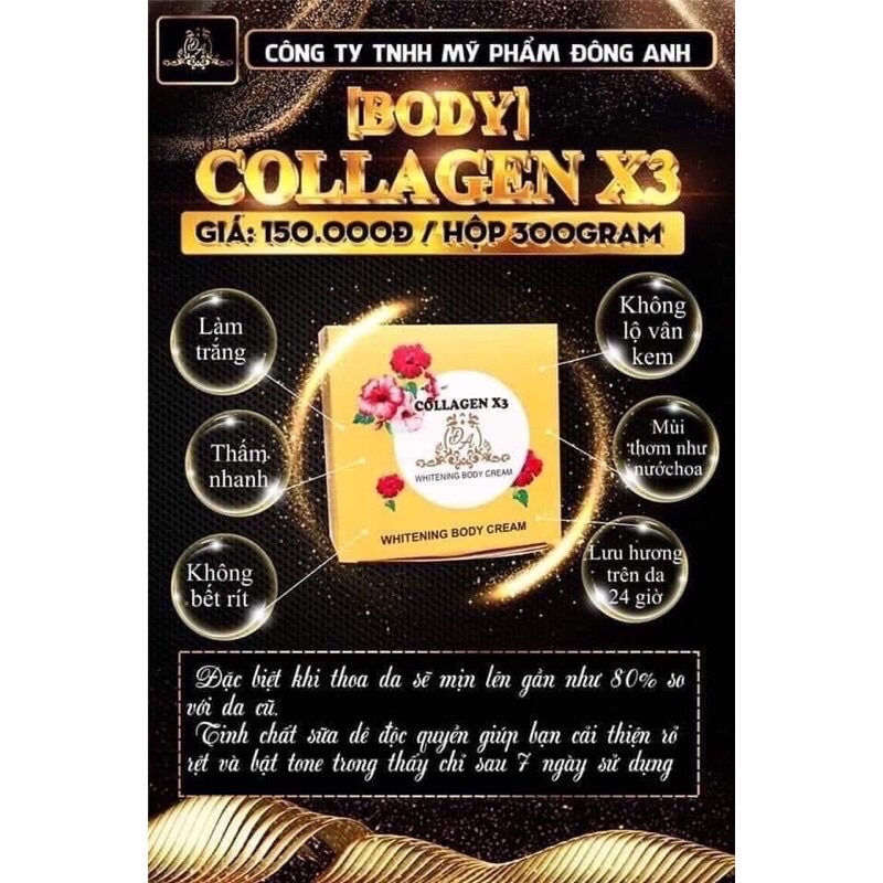 Kem BODY Collagen X3 Cty Đông Anh Chính Hãng 100%