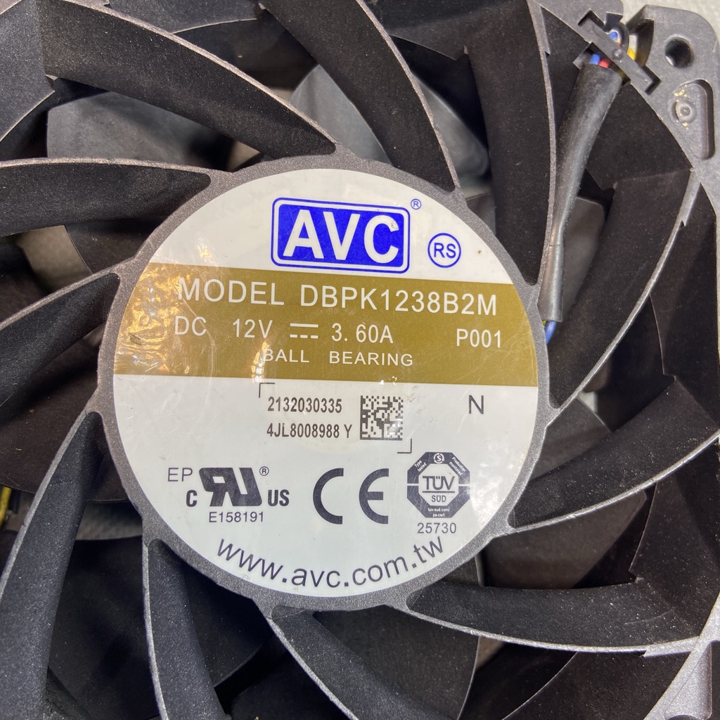 Quạt 12 cm, AVC 12V 3.6A , GIÓ CỰC MẠNH DBPK1238B2M