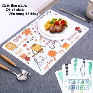 Tấm lót bàn ăn bát đĩa chống nóng chống bẩn cách nhiệt cao cấp  30x40cm (mẫu ngẫu nhiên)GD398-LotBanAn