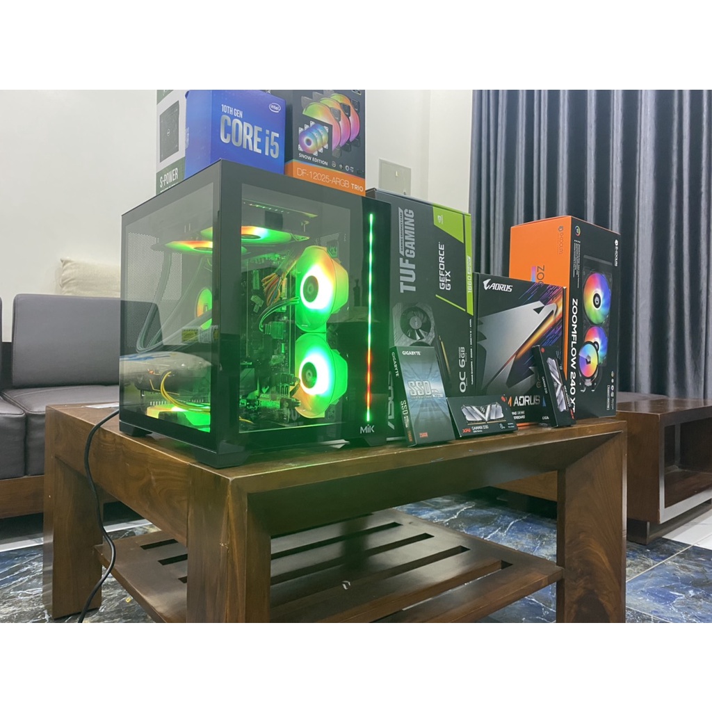 Bộ máy tính PC GAMING Full TUF GAMING Asus TUF B560M plus + i5 10400F + 1660S TUF + Ram 16GB ARGB chính hãng NEW bh 36th