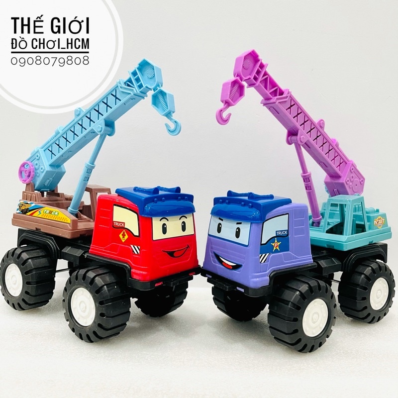 [TRỢ GIÁ-SIZE TRUNG] Đồ chơi xe xúc, xe rơ móc Poli dành cho bé thích các loại xe mô hình hoạt hình Poli .