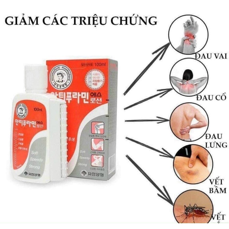 [Cam kết chính hãng] DẦU NÓNG ANTIPHLAMINE LOTION - ĐẨY LÙI CÁC CƠN ĐAU NHỨC 100ml Hàn Quốc 🇰🇷