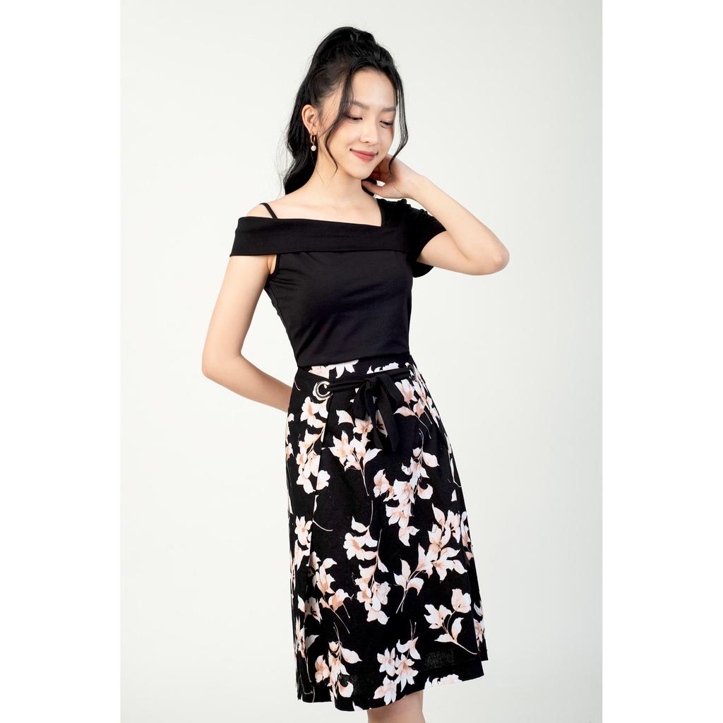 Chân váy xòe, họa tiết hoa MMOutfit M-JU060421069