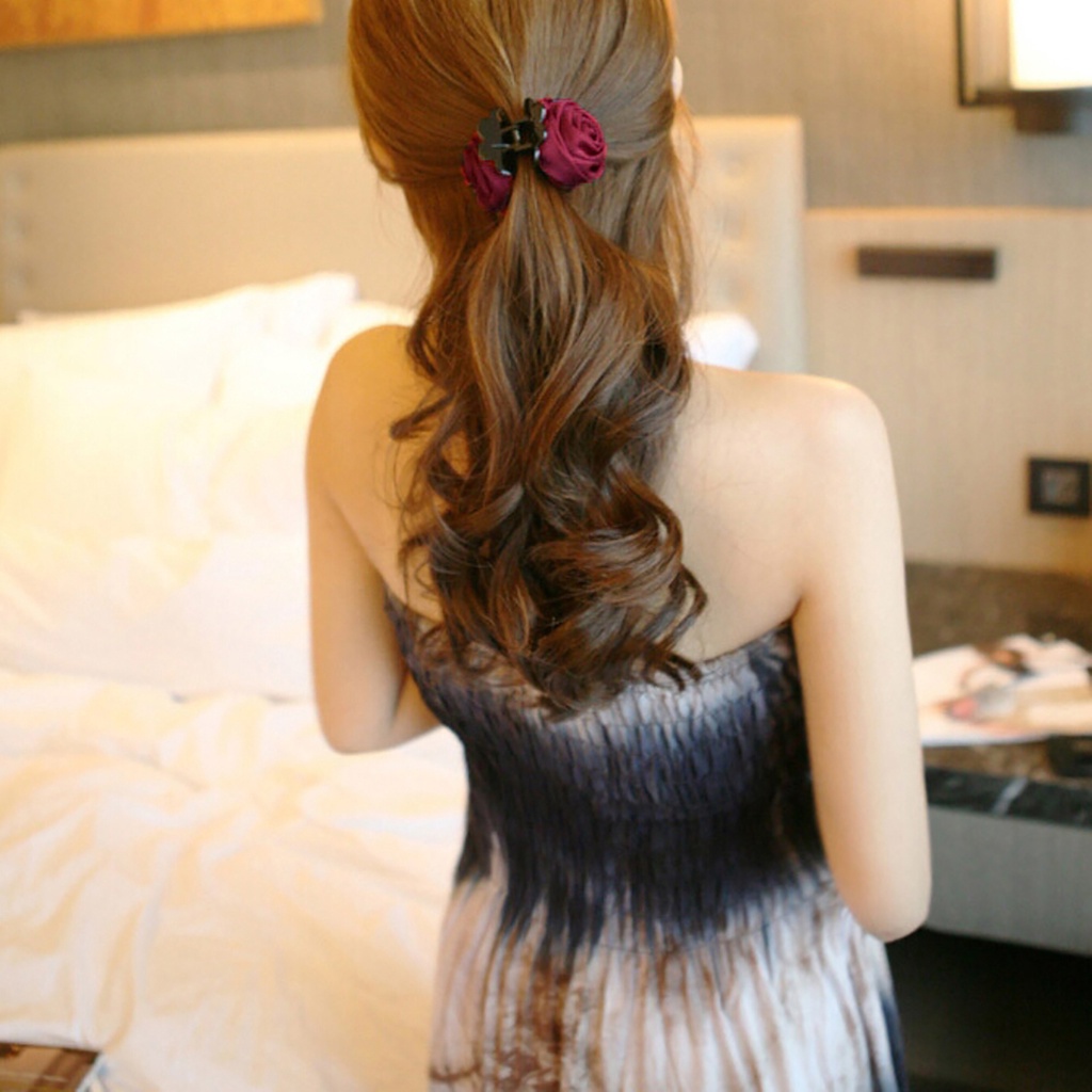 Kẹp tóc càng cua hình hoa hồng thanh lịch thời trang cho nữ