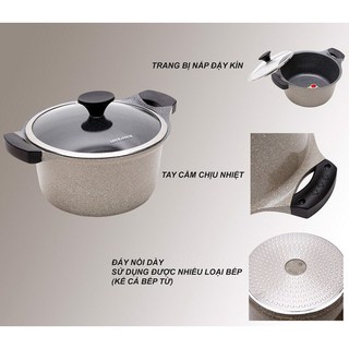 🥘🥘NỒI LOCK ĐÁ STONE PHI 24cm LOCK & LOCK LCA6244D (THÀNH CAO)