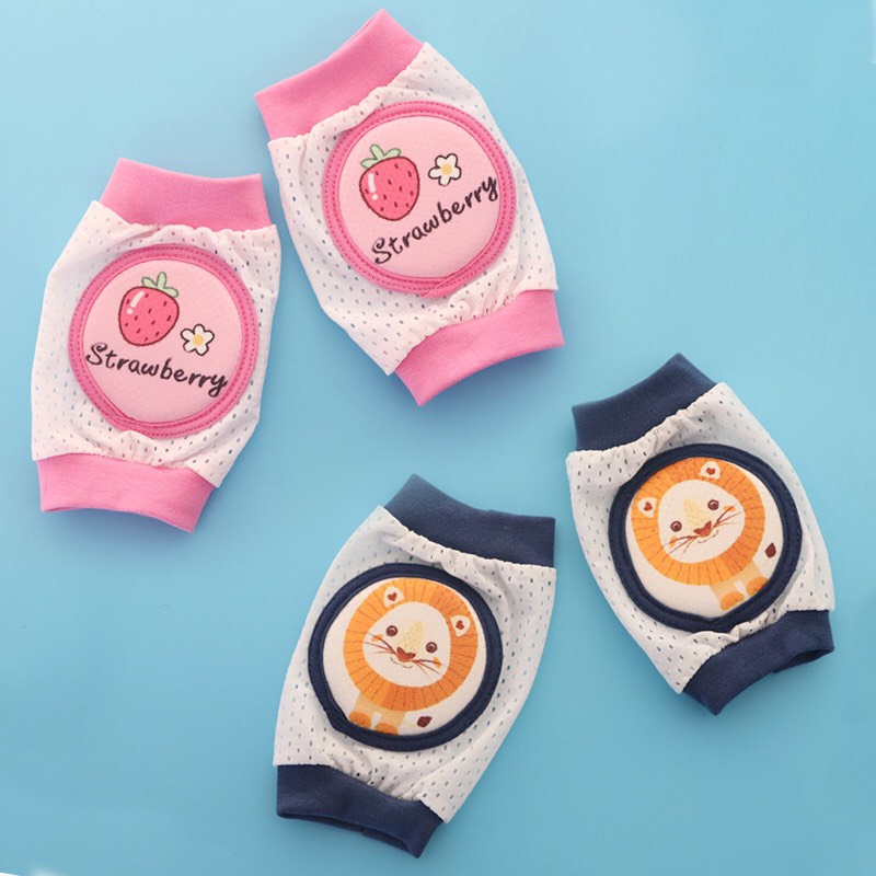 Đệm gối tập bò tấm lưới cotton thoáng khí, đệm lưới bảo vệ đầu gối, miếng đệm đầu gối sơ sinh, bao khuỷu tay cho bé