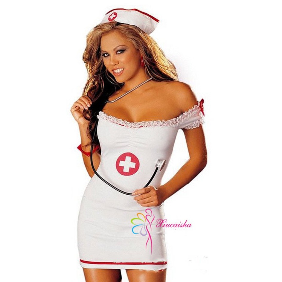 [Sỉ-Rẻ] Bộ váy ngủ cosplay y tá sexy gợi cảm quyến rủ kèm quần chip 042 [Lẻ-Sỉ]