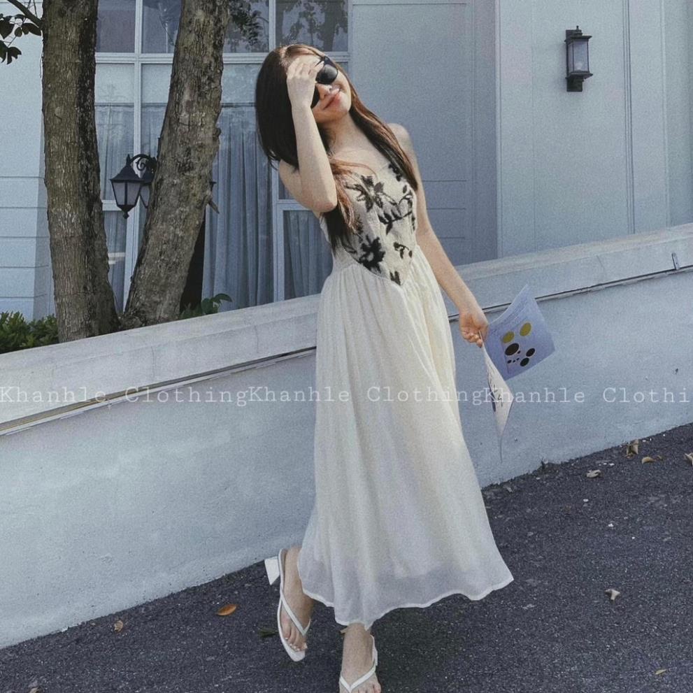 [ 𝐅𝐑𝐄𝐄 𝐒𝐇𝐈𝐏 ] VÁY 2 DÂY PHỐI TƠ HOA NHÍ DÁNG DÀI