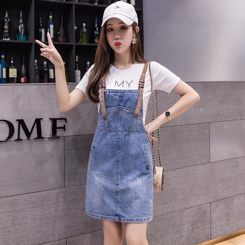 Yếm váy Jean nữ thời trang, kiểu dáng trẻ trung, đáng yêu NV0257