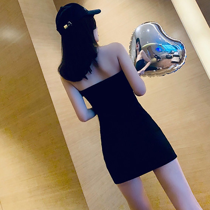 IELGY Đầm Ngắn Ôm Hông Cổ Thấp Thời Trang Dành Cho Nữ