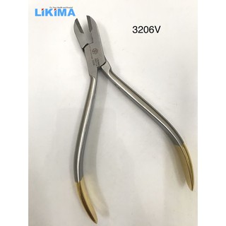 Kìm cắt gần (TC tip, cán vàng, cắt dây cung cứng, Wire max. 0.022″ – 3206V Likima