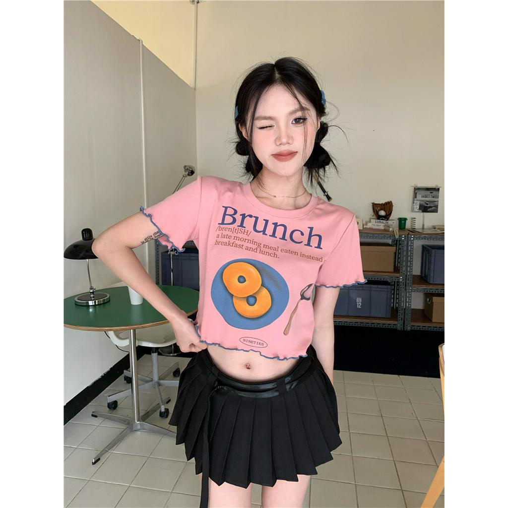 63779 Bánh Donut In Áo Thun Ngắn Hàng Đầu Nữ