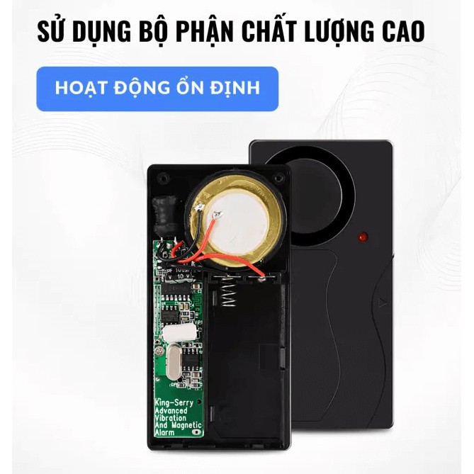 Máy báo động cảm biến rung báo khách cho cửa sổ cửa ra vào hoặc báo động chống trộm ô tô xe máy có remote 2 in 1