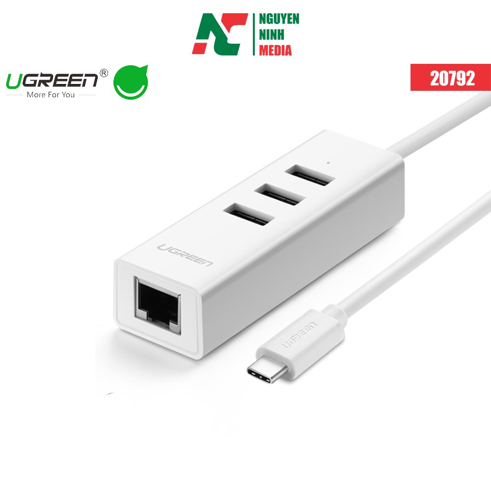 Cáp Chuyển Đổi USB Type C Sang LAN + Hub USB Ugreen 20792