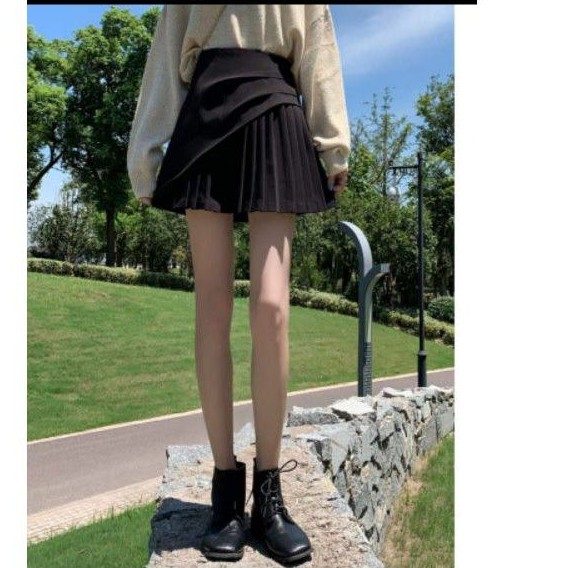 (Chuyên Big size) chân váy xếp ly màu trắng nhún sườn trong có quần C093 | BigBuy360 - bigbuy360.vn