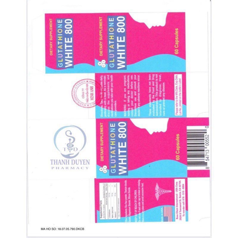 Viên uống trắng da Glutathione White 800
