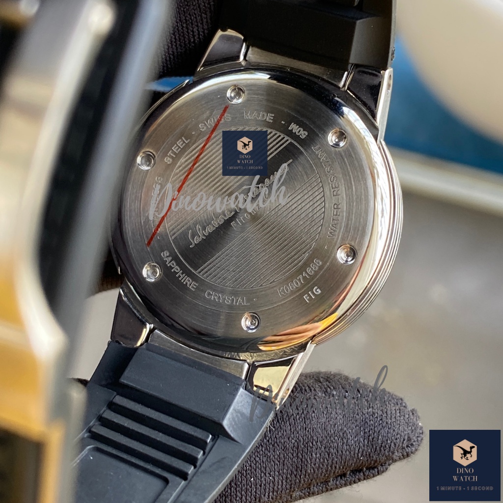 Đồng Hồ Nữ Ferragamo F80 Classic Dây Cao Su Màu Đen - Viền Đính Đá - Size 33mm - Máy Quartz