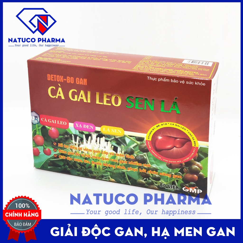 Viên uống bổ gan Cà Gai Leo Sen lá - Hộp vỉ 60 viên - giải độc gan, giảm viêm gan cấp và mãn tính, thanh nhiệt mát gan