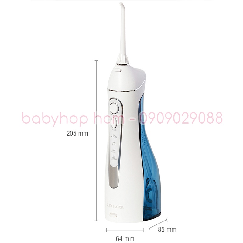 [BH 12 tháng] Máy tăm nước không dây Lock&amp;Lock Cordless Oral Irrigator ENR156BLU [200ml] Màu xanh