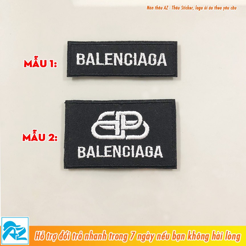 Patch ủi thêu logo balenciaga - Sticker Logo ủi quần áo balo S104