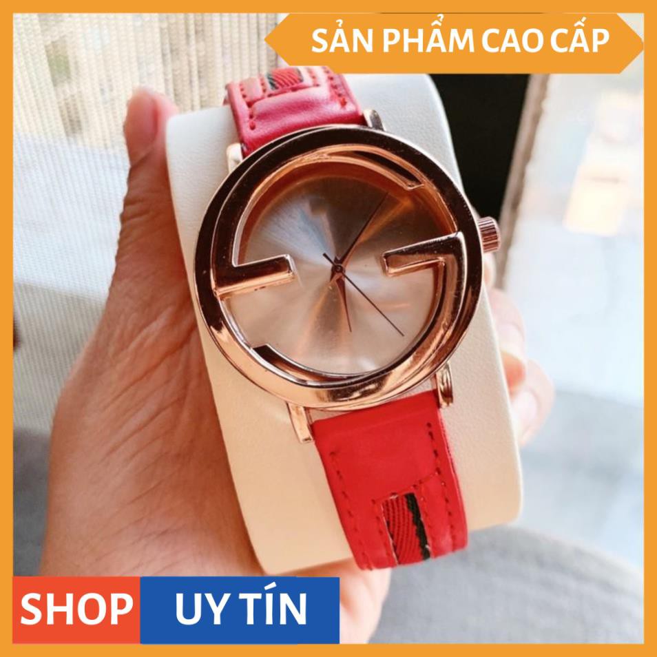 ĐỒNG HỒ NỮ GC0095 DÂY DA 3 SỌC NHIỀU MÀU SIÊU XINH [HÀNG CAO CẤP]