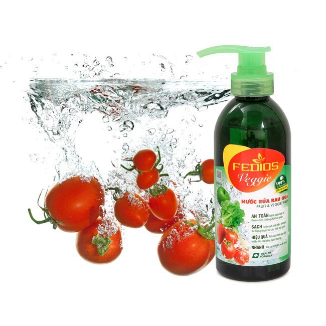 Nước rửa rau củ quả, trái cây Fedios Veggie 400ml, sạch gấp nhiều lần so với nước, 100% từ thiên nhiên an toàn tuyệt đối