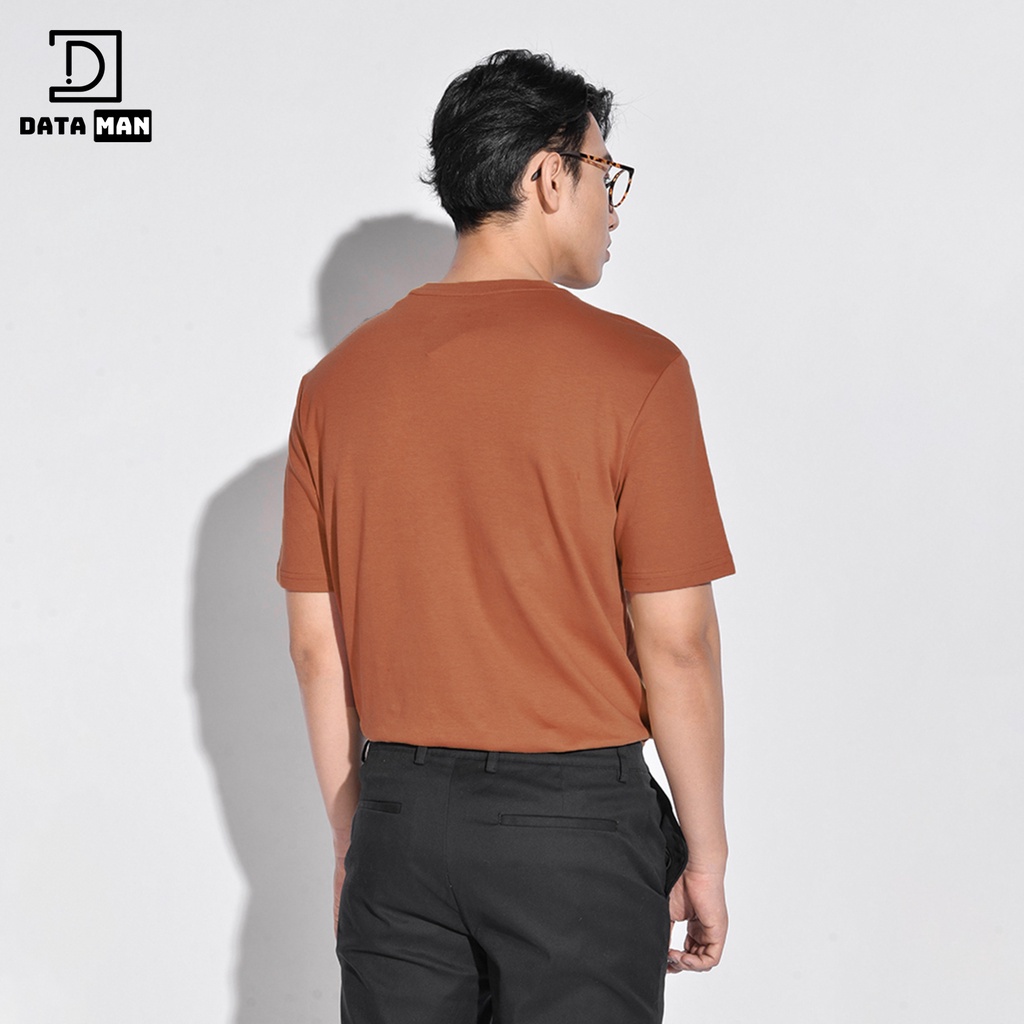 Áo thun nam cổ tròn Basic DATAMAN 100% cotton co giãn 4 chiều, thoáng mát, form regular fit - TCT22-02
