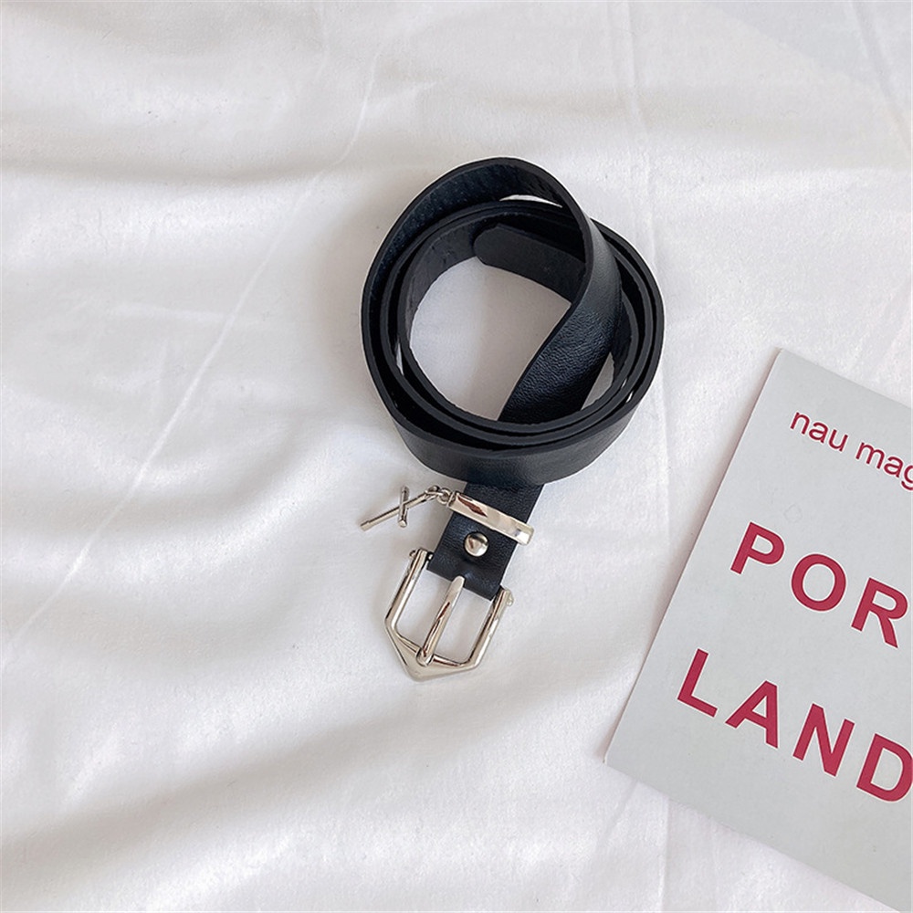 Thắt Lưng Màu Đen Phong Cách retro Hàn Quốc Cho Nam Nữ