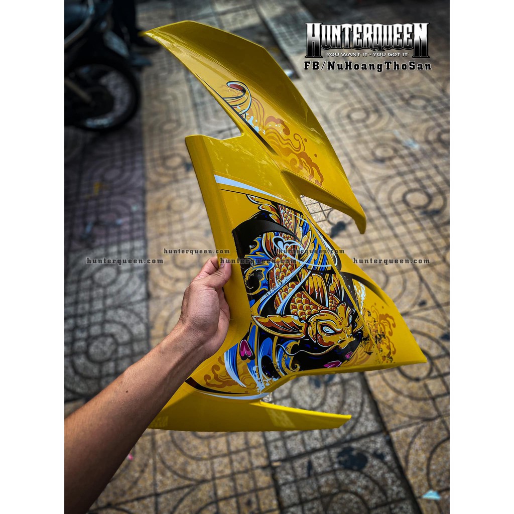 Tem rời dán xe Exciter 150. Mẫu cá chép vàng, decal cao cấp chống nước