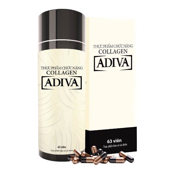 ❤[Chính hãng] Viên Uống ADIVA Collagen - Giúp Đẩy Lùi Lão Hóa, Làn Da Tươi Sáng Mỗi Ngày (Hộp 63 Viên)