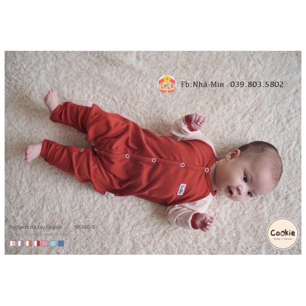 Bộ bodysuit dài tay cài giữa Cookie chất liệu: Air-cool Knitwear điều hoà nhiệt | BigBuy360 - bigbuy360.vn