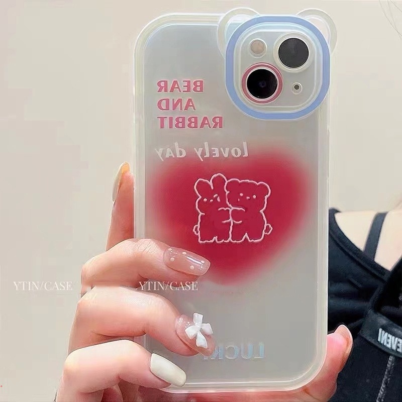 Ốp Điện Thoại TPU Mềm Hình Gấu Hoạt Hình Dễ Thương Cho IPhone 13 Pro Max 12 Pro Max 11 Pro Max XS Max XR X 6 Plus 6s Plus 7 Plus 8 Plus