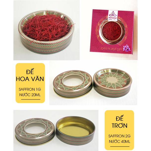 7*2cm- Hộp thiếc Saffron nhụy hoa Nghệ tây 1-2g