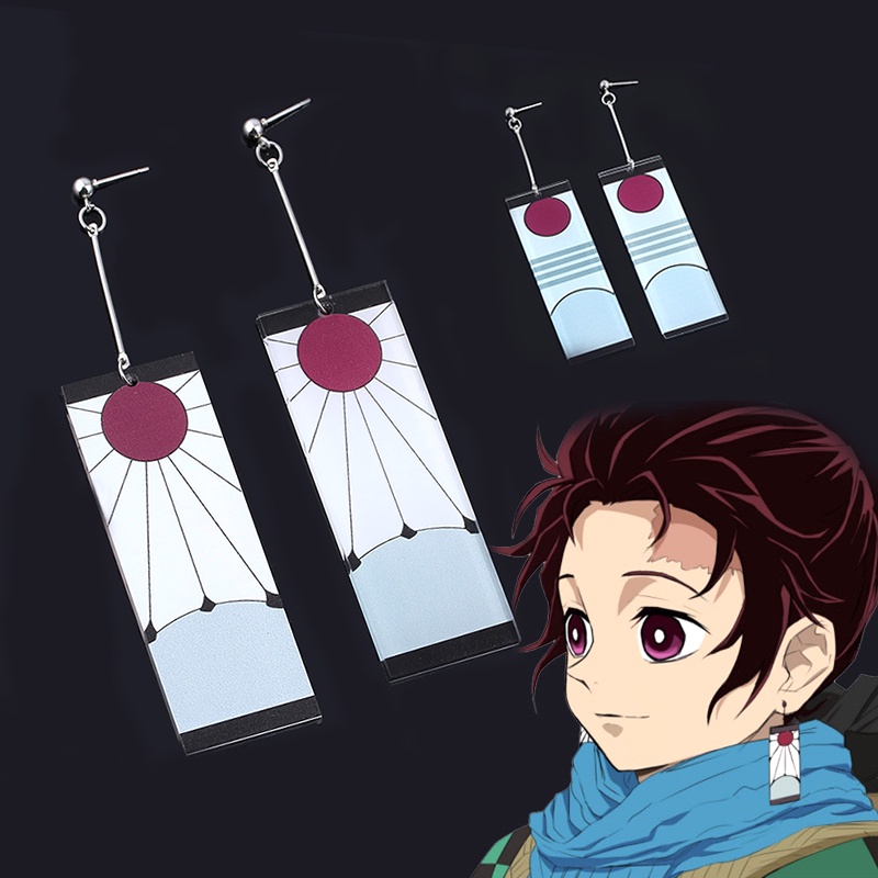 Khuyên Tai Dạng Kẹp Họa Tiết Demon Slayer Kimetsu No Yaiba Tanjiro Thời Trang