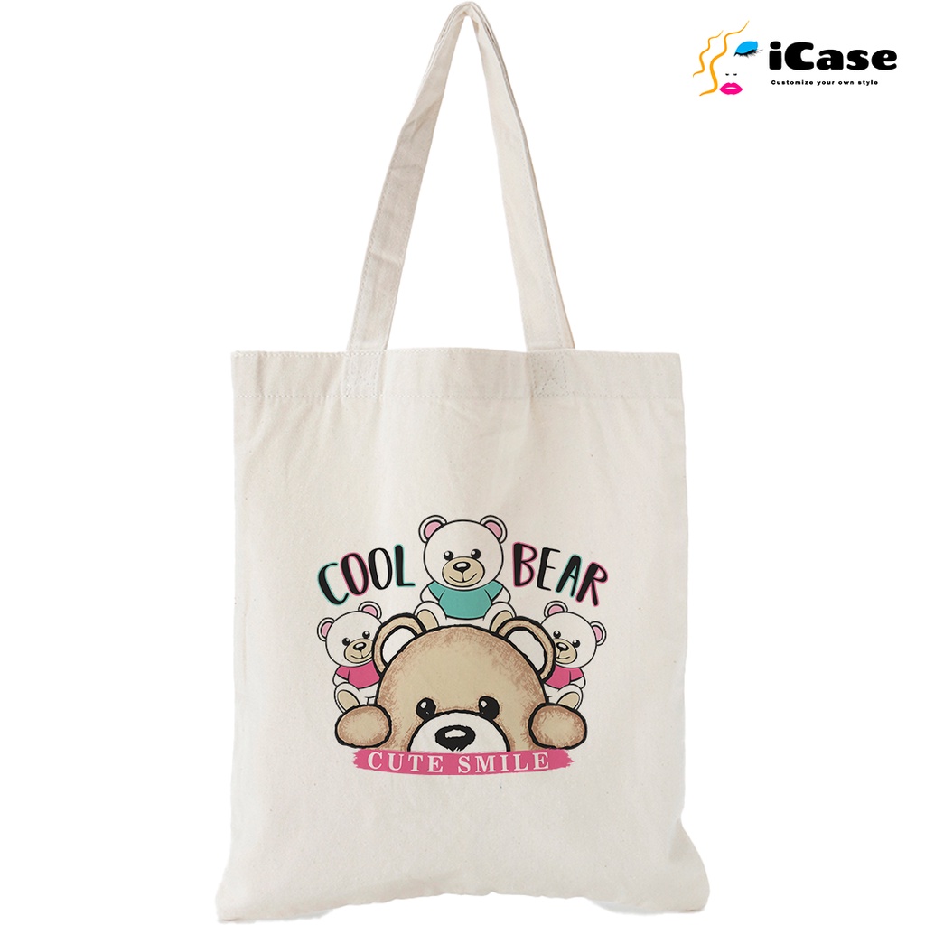 Túi vải Canvas iCase bộ sưu Bear Basic - nhiều kích thước